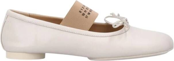 MM6 Maison Margiela Zwarte leren ballerina`s met strik