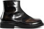 MM6 Maison Margiela Zwarte leren enkellaarzen voor mannen Black Heren - Thumbnail 1