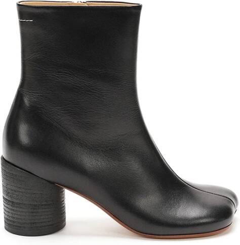 MM6 Maison Margiela Boots Anatomical Black Nappa Leather Ankle Boots in zwart
