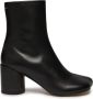 MM6 Maison Margiela Zwarte Leren Hoge Blokhak Schoenen - Thumbnail 1