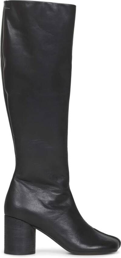 MM6 Maison Margiela Zwarte leren kniehoge laarzen
