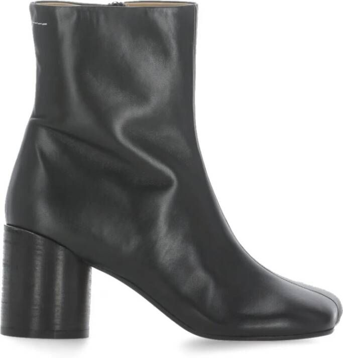MM6 Maison Margiela Boots Anatomical Black Nappa Leather Ankle Boots in zwart