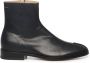 MM6 Maison Margiela Zwarte Leren Ritslaarzen - Thumbnail 1
