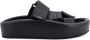 MM6 Maison Margiela Zwarte Leren Plateau Slippers Black Dames - Thumbnail 1
