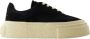 MM6 Maison Margiela Zwarte leren sneakers met bovenveters - Thumbnail 1