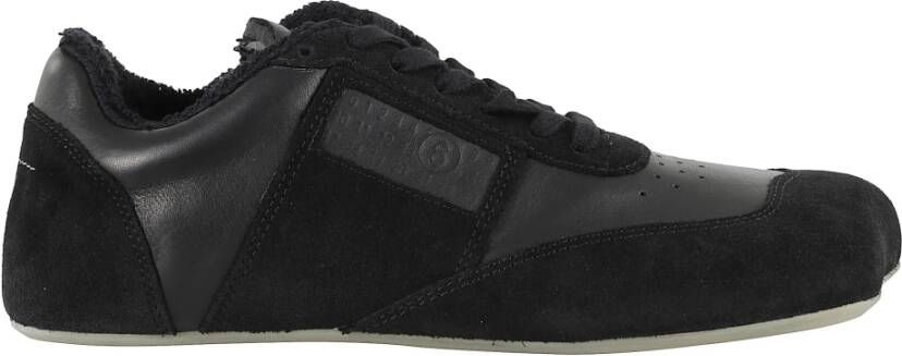 MM6 Maison Margiela Zwarte Leren Sneakers met Rubberen Zool