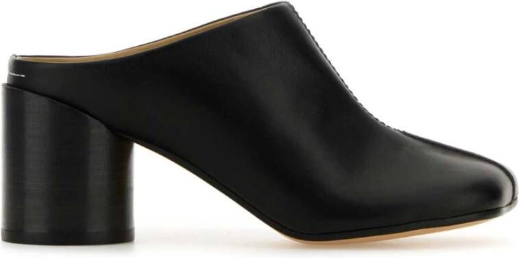 MM6 Maison Margiela Zwarte leren Tabi muiltjes hakken Black Dames
