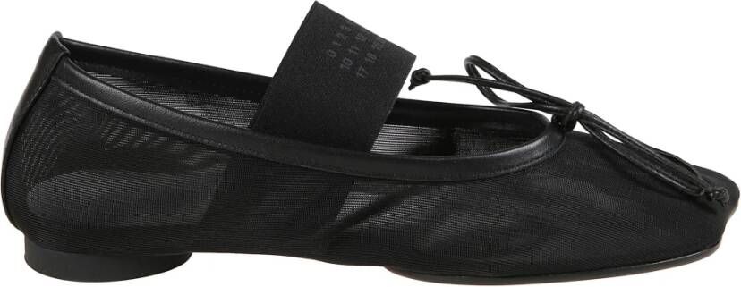 MM6 Maison Margiela Zwarte Mesh Ballerina's met Elastische Band