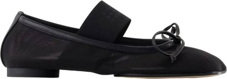 MM6 Maison Margiela Zwarte Nylon Ballerina Slip-On Schoenen