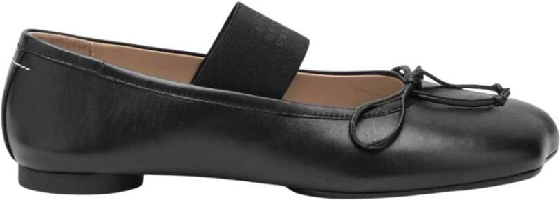 MM6 Maison Margiela Zwarte platte schoenen 100% ovine leer