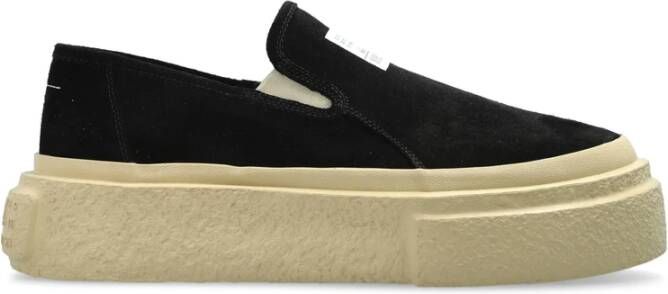 MM6 Maison Margiela Zwarte Slip-On Sneaker met Elastische Panelen