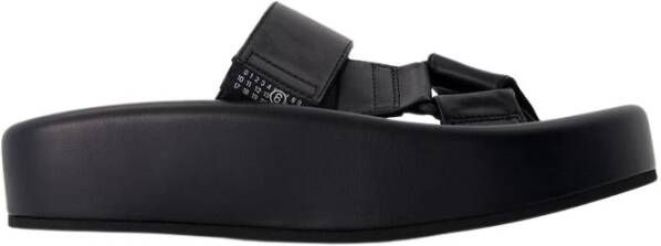 MM6 Maison Margiela Zwarte Synthetische Sandalen Amandel Teen Black Heren