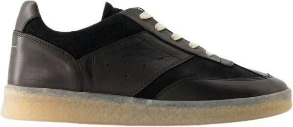 MM6 Maison Margiela Zwarte Synthetische Sneakers Amandelvormige Neus Black Heren