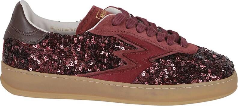 MOA Master OF Arts Bordeaux Paillet Sneakers met Bruin Leer