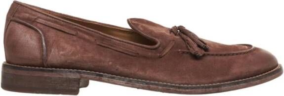 Moma Bruine Suède Loafers met Franje Details