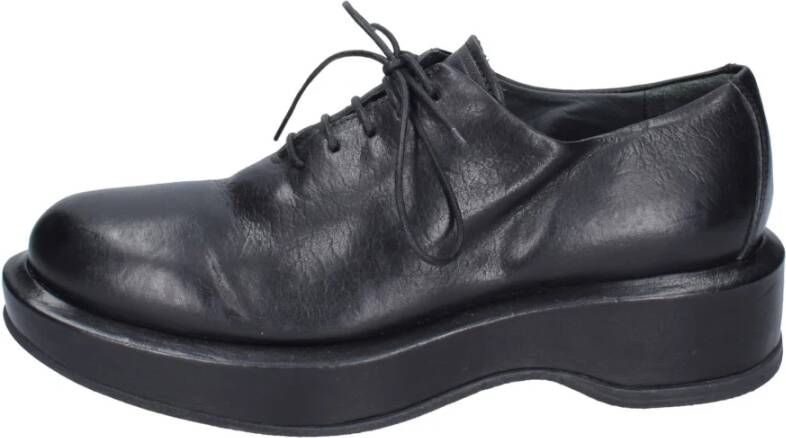 Moma Elegante leren veterschoenen Black Dames