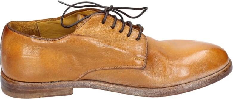 Moma Elegante Vintage Lederen Geslepen Schoenen Brown Dames