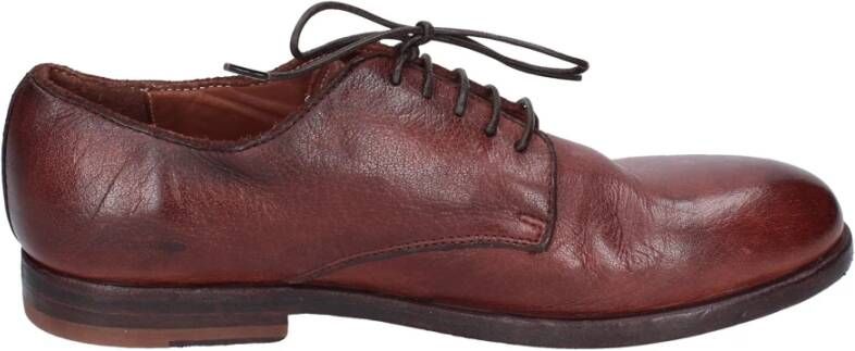 Moma Elegante Vintage Lederen Geslepen Schoenen Brown Dames