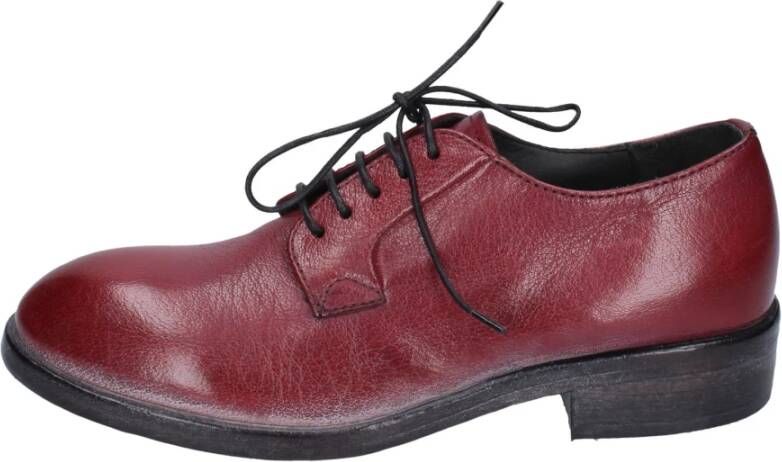 Moma Elegante Vintage Leren Schoenen voor Vrouwen Red Dames