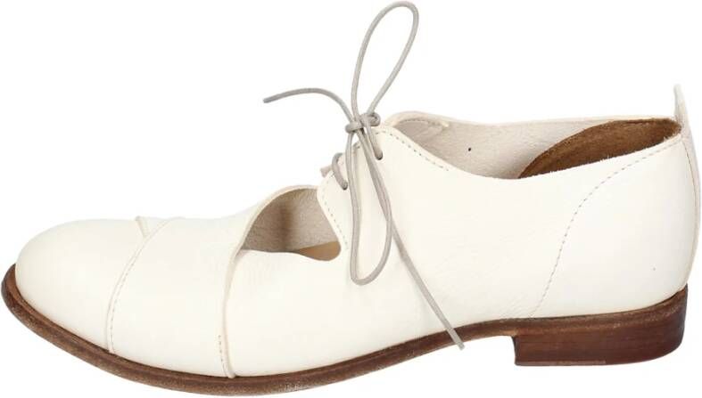 Moma Elegante Vintage Leren Schoenen voor Vrouwen White Dames