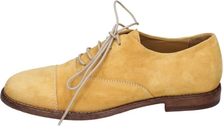 Moma Elegante Vintage Suède Schoenen voor Vrouwen Yellow Dames