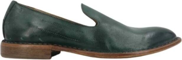 Moma Groene Suède Instap Leren Loafer