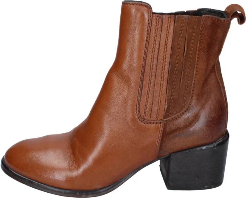 Moma Leren Chelsea Boots Brown Dames