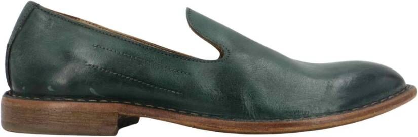 Moma Leren Instap Mocassin in Taupe