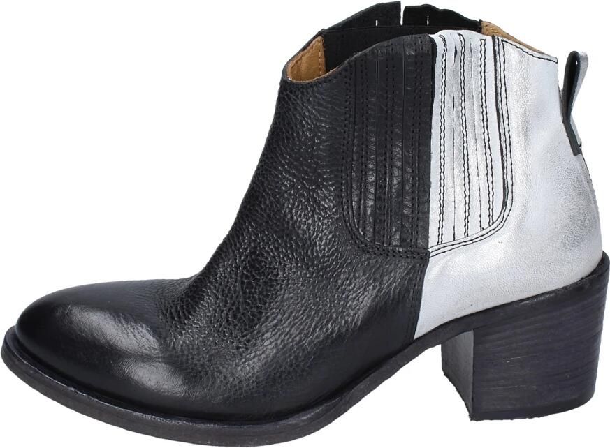 Moma Vintage Leren Enkellaarzen voor Vrouwen Black Dames