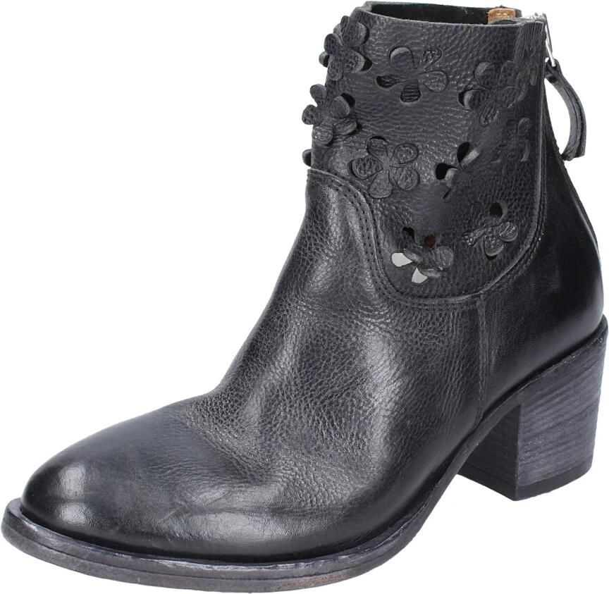 Moma Vintage Leren Enkellaarzen voor Vrouwen Black Dames - Foto 2