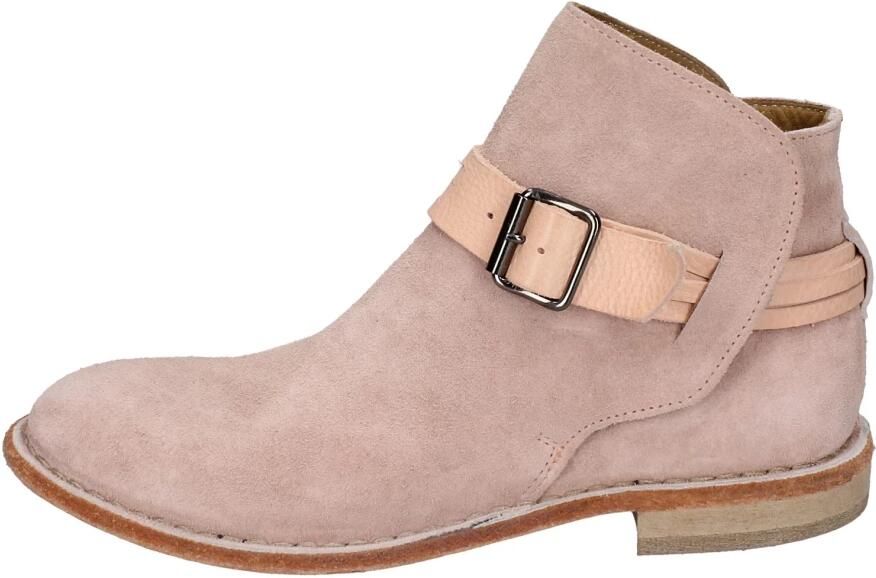 Moma Vintage Suède Enkellaarzen Pink Dames
