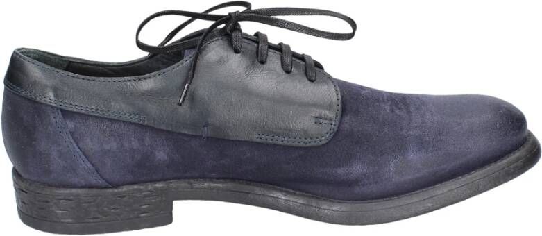 Moma Vintage Elegant Suède Herenschoenen Blue Heren
