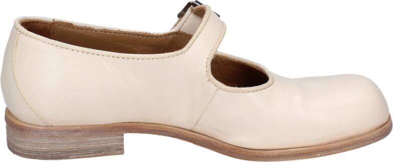 Moma Vintage Leren Ballet Flats voor Vrouwen Beige Dames