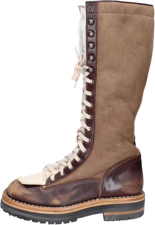 Moma Vintage Leder Schnürstiefel Brown Dames