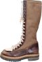 Moma Vintage Leder Schnürstiefel Brown Dames - Thumbnail 1