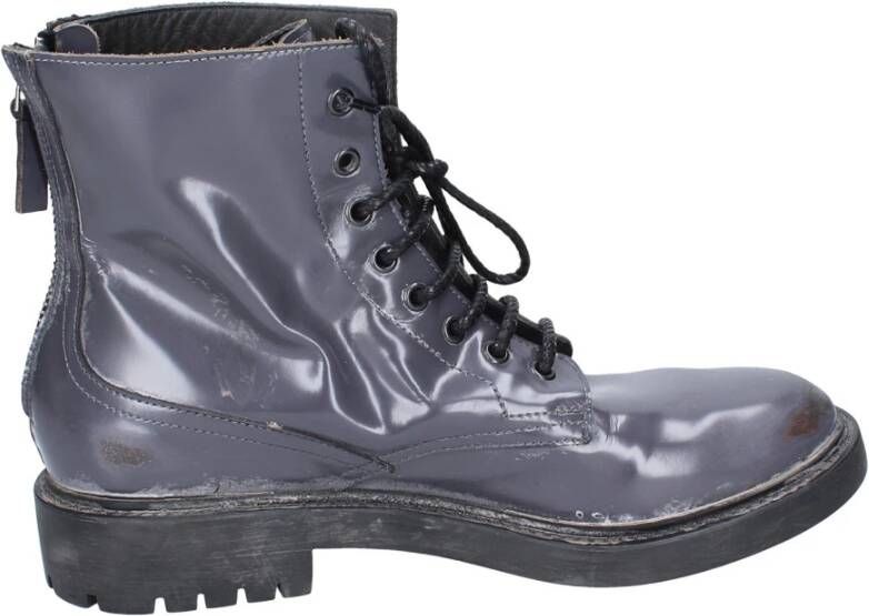 Moma Vintage Leren Enkellaarzen voor Mannen Gray Heren