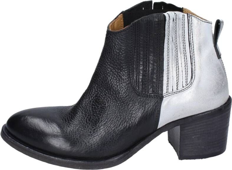 Moma Vintage Leren Enkellaarzen voor Vrouwen Black Dames