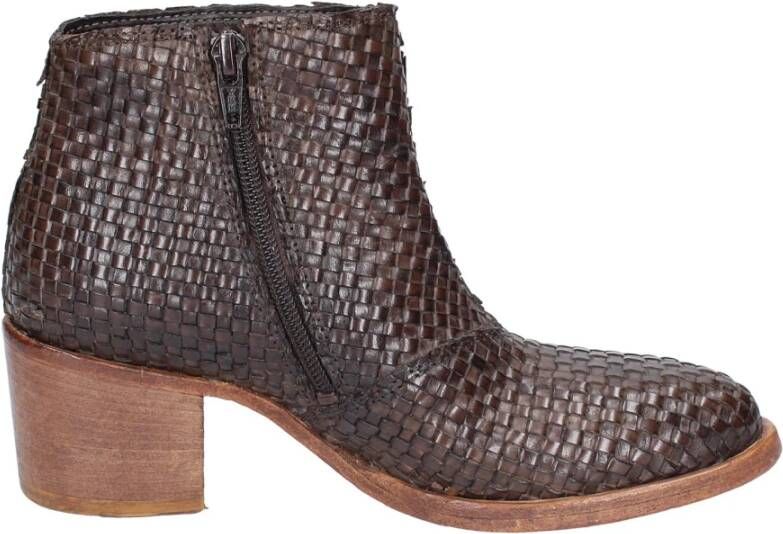 Moma Vintage Leren Enkellaarzen voor Vrouwen Brown Dames