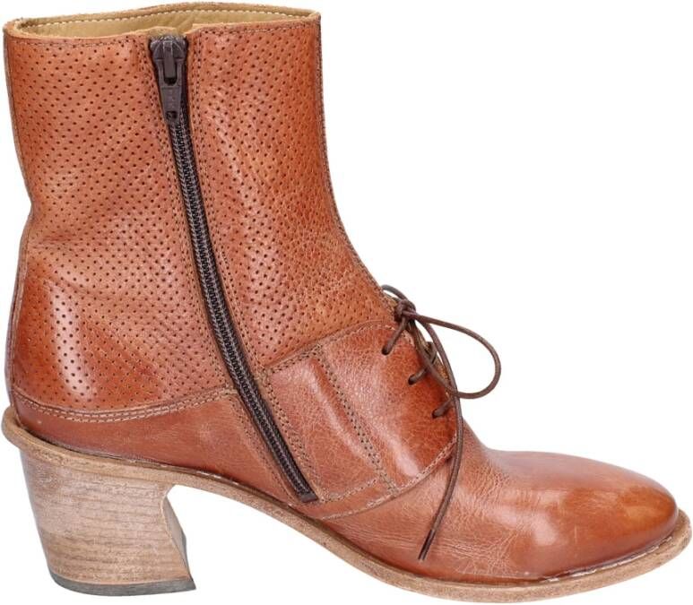 Moma Vintage Leren Enkellaarzen voor Vrouwen Brown Dames