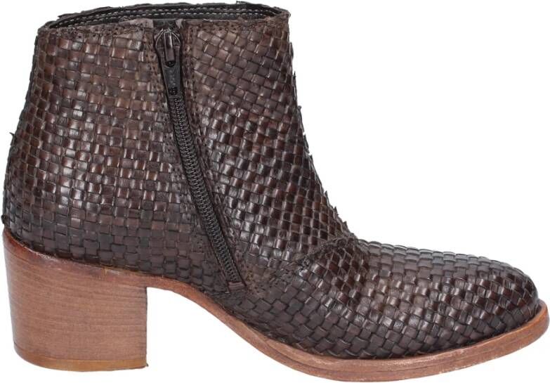 Moma Vintage Leren Enkellaarzen voor Vrouwen Brown Dames