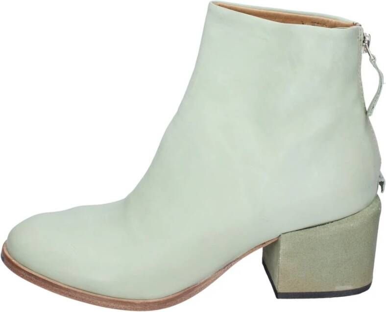 Moma Vintage Leren Enkellaarzen voor Vrouwen Green Dames