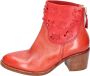 Moma Vintage Leren Enkellaarzen voor Vrouwen Red Dames - Thumbnail 1