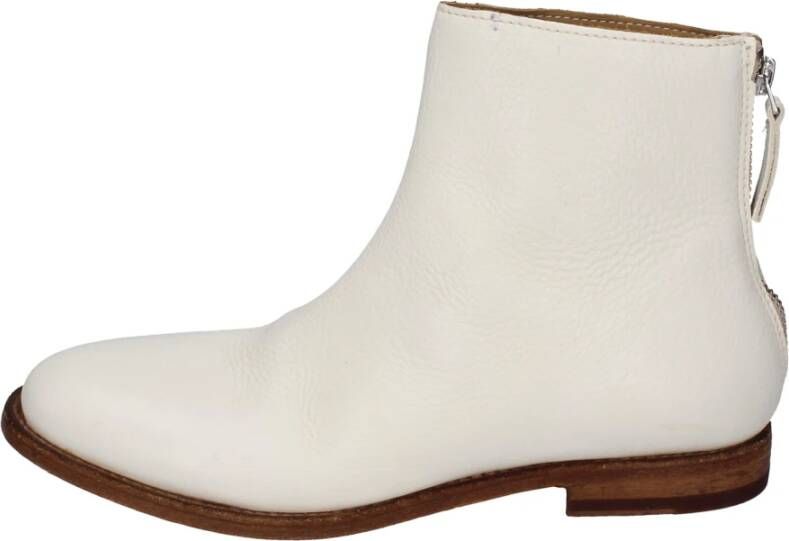 Moma Vintage Leren Enkellaarzen voor Vrouwen White Dames