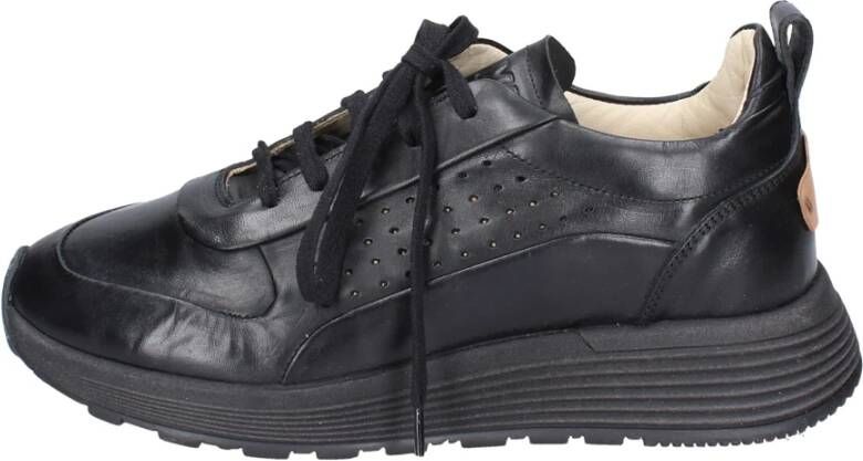 Moma Vintage Lederen Sneakers Black Heren