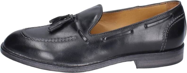 Moma Vintage Leren Loafers voor Mannen Black Heren