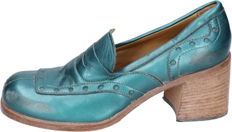 Moma Vintage Leren Loafers voor Vrouwen Green Dames
