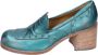 Moma Vintage Leren Loafers voor Vrouwen Green Dames - Thumbnail 1