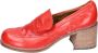 Moma Vintage Leren Loafers voor Vrouwen Red Dames - Thumbnail 1