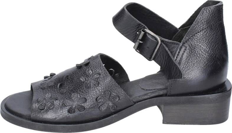 Moma Vintage Leder Sandalen Black Dames