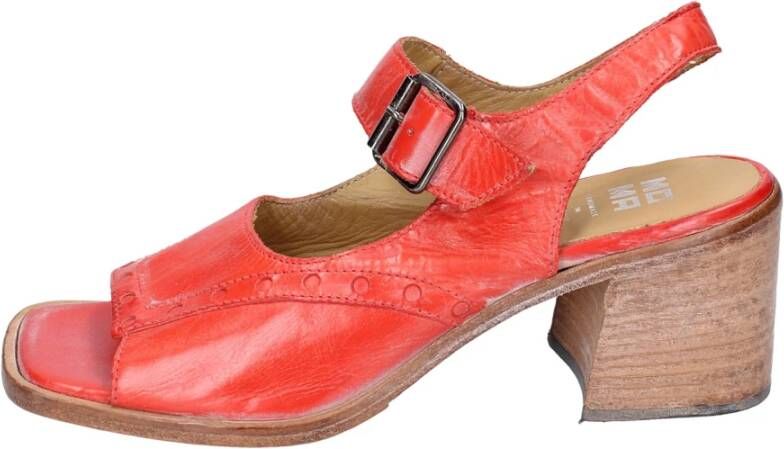 Moma Vintage Leren Sandalen voor Vrouwen Red Dames